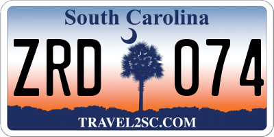 SC license plate ZRD074