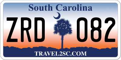 SC license plate ZRD082