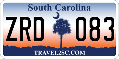 SC license plate ZRD083