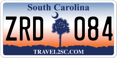 SC license plate ZRD084