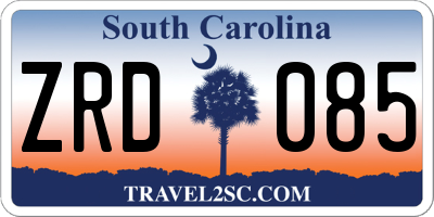 SC license plate ZRD085