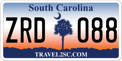SC license plate ZRD088