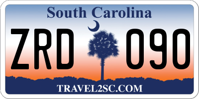 SC license plate ZRD090