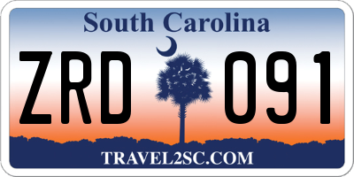 SC license plate ZRD091