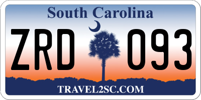 SC license plate ZRD093