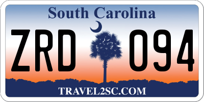 SC license plate ZRD094
