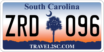 SC license plate ZRD096