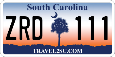 SC license plate ZRD111