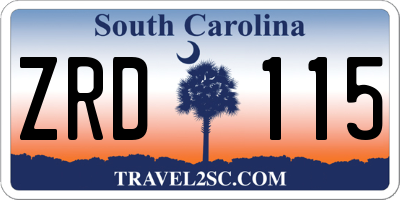 SC license plate ZRD115