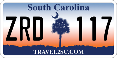 SC license plate ZRD117