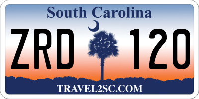 SC license plate ZRD120