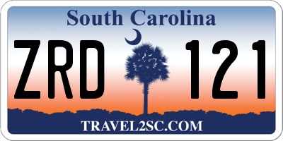 SC license plate ZRD121