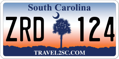 SC license plate ZRD124