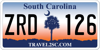 SC license plate ZRD126