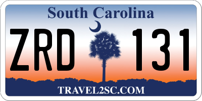 SC license plate ZRD131