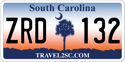 SC license plate ZRD132