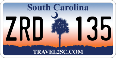 SC license plate ZRD135