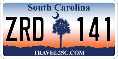 SC license plate ZRD141