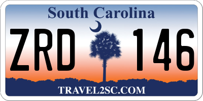 SC license plate ZRD146