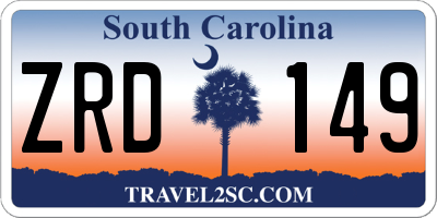 SC license plate ZRD149