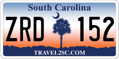 SC license plate ZRD152
