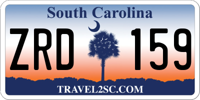 SC license plate ZRD159