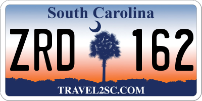 SC license plate ZRD162
