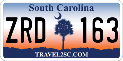 SC license plate ZRD163
