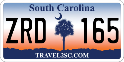 SC license plate ZRD165