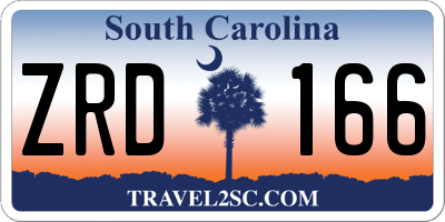 SC license plate ZRD166