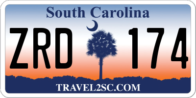 SC license plate ZRD174
