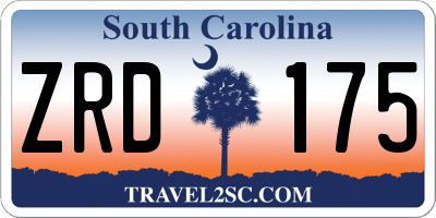 SC license plate ZRD175