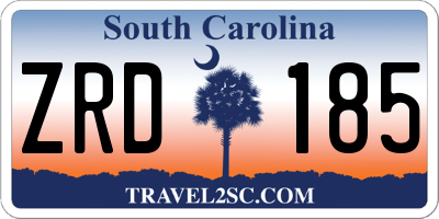 SC license plate ZRD185