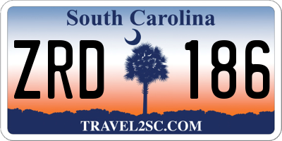 SC license plate ZRD186