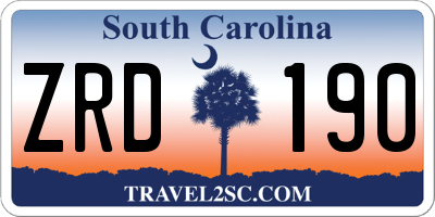SC license plate ZRD190