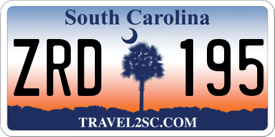 SC license plate ZRD195