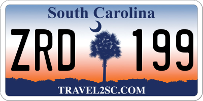 SC license plate ZRD199