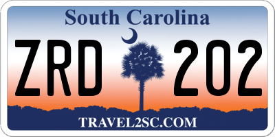 SC license plate ZRD202
