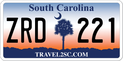 SC license plate ZRD221