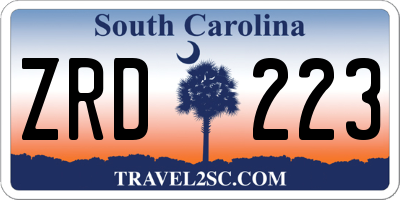 SC license plate ZRD223