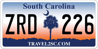 SC license plate ZRD226