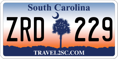 SC license plate ZRD229