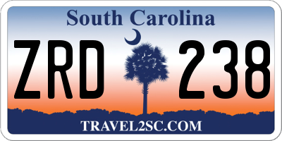 SC license plate ZRD238