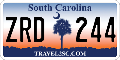 SC license plate ZRD244