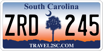 SC license plate ZRD245