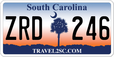 SC license plate ZRD246