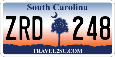 SC license plate ZRD248