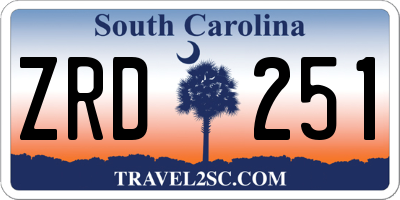 SC license plate ZRD251