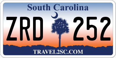 SC license plate ZRD252
