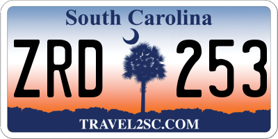 SC license plate ZRD253